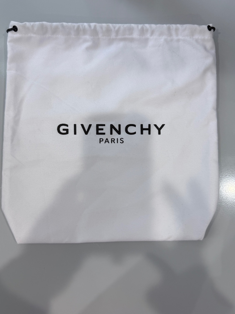Givenchy White and Black Logo Dust Pouch